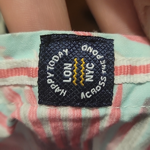 LON NYC pink/blue tropical button up - Picture 5 of 5